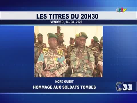 Le JT de 20H30 sur CRTV du vendredi 14 août 2026